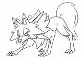 Lycanroc Pokémon sketch template