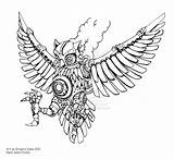 Owl Coloring Steampunk sketch template