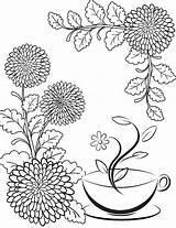 Coloring Chrysanthemum Pages Print Color sketch template