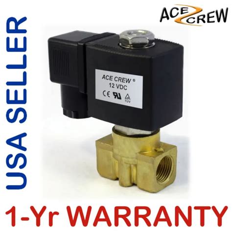 dc brass electric solenoid valve npt gas water air  closed  picclick