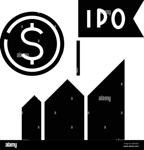 ipo market chart black icon concept illustration vector flat symbol