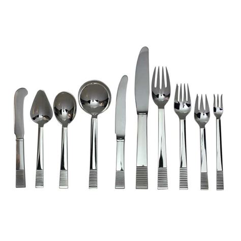 georg jensen parallel 10 piece place setting service for 12 at 1stdibs