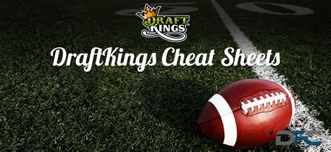 draftkings nfl cheat sheets daily fantasy football cheat sheets