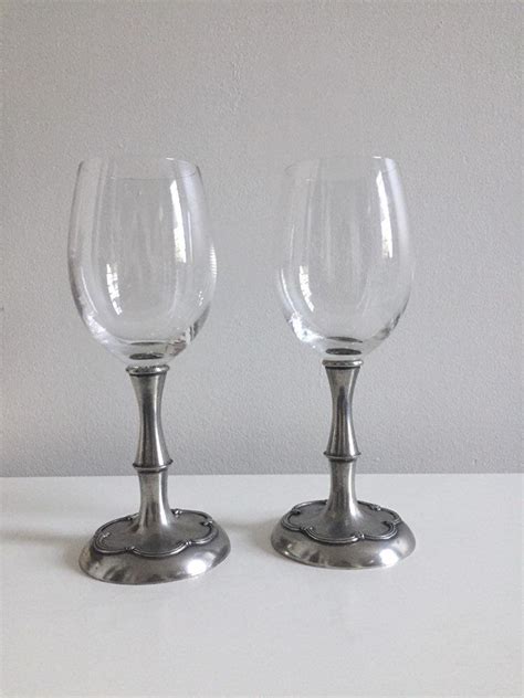 2 vintage wine glasses victorian wine glasses royal