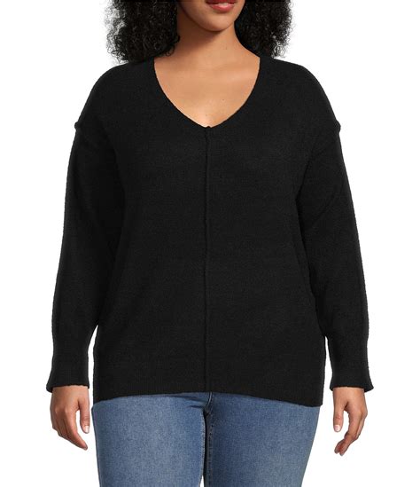 dex  size exposed seams  neck long dropped shoulder sleeve sweater
