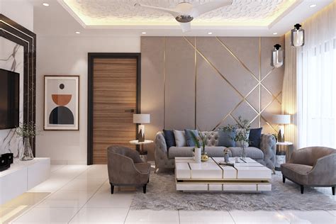 modern living area design  grey upholstered sofa    creative