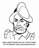 Coloring Thanksgiving Pages First Jamestown Standish Pilgrim Miles Captain Myles Sheets Culture Colony Printable History Activity Printables Colonists Pilgrims Popular sketch template