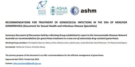 recommendations for treatment of gonococcal infections in the era of
