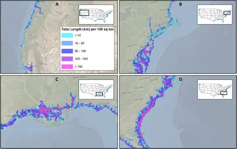 regional maps  total length   tidal streams panels   show  scientific diagram