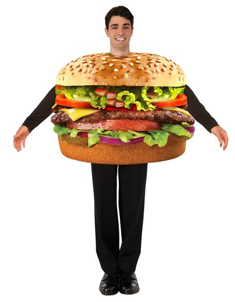 Adult Hamburger Costume Restaurant Fast Food Burger Halloween Men Women