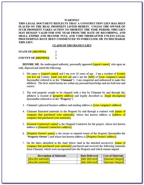 partial release  mechanics lien form form resume examples