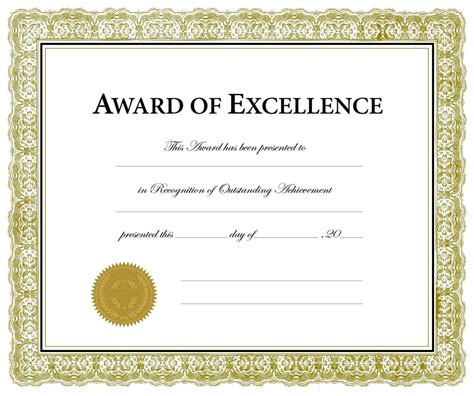 printable award templates colonarsd  certificate