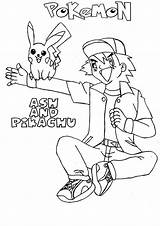Ash Coloring Pokemon Pikachu Ketchum Forever Friend sketch template
