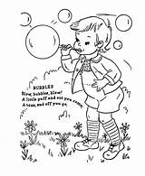 Nursery Coloring Rhymes Bubbles Rhyme Pages Preschool Mother Goose Kids Science Bubble Blowing Clipart Fun Color Children Print Library Sheets sketch template
