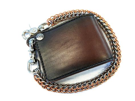 bifold leather chain wallet gen  anvil customs