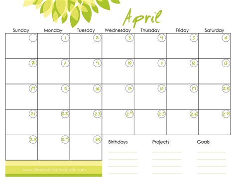 monthly calendar printable   calendar