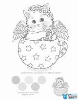 Coloring Kittens Book Kitten Teacup Harai Kayomi Pages sketch template