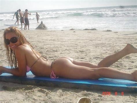 public amateur thong bikini ass and tits on beach and pool