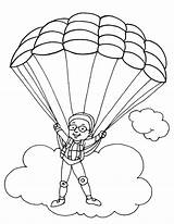 Parachute Paratrooper Parachuting Designlooter Coloringhome sketch template