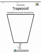 Trapezoid Coloring Shapes Parallelogram Pages Clip Math Color Template Clipart Grade First sketch template