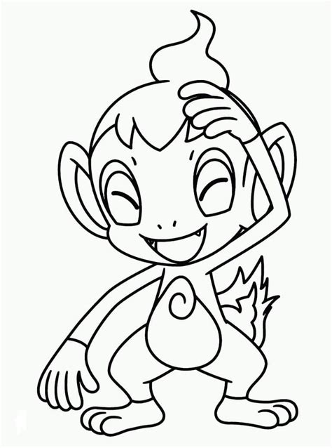 chimchar pokemon coloring page  printable coloring pages  kids