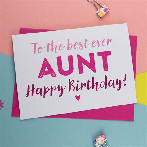 best ever aunt birthday card by a is for alphabet
