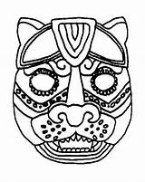 Mascaras Aztecas Dioses Máscaras Prehispanicos Recortar sketch template