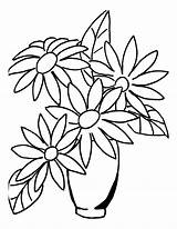 Coloring Flower Bouquet Vase Flowers Drawing Pages Outline Clip Draw Clipart Printable Cliparts Cartoon Color Sheets Colouring Easy Bunch Print sketch template