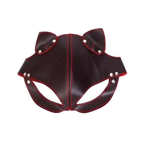 bdsm bondage fox slave cosplay sex mask pu leather blindfold fetish
