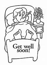 Coloring Pages Well Soon Printable Color Girl Card Drawing Thermometer Cards Getcolorings Print Supercoloring Temperature Checking Silhouettes sketch template