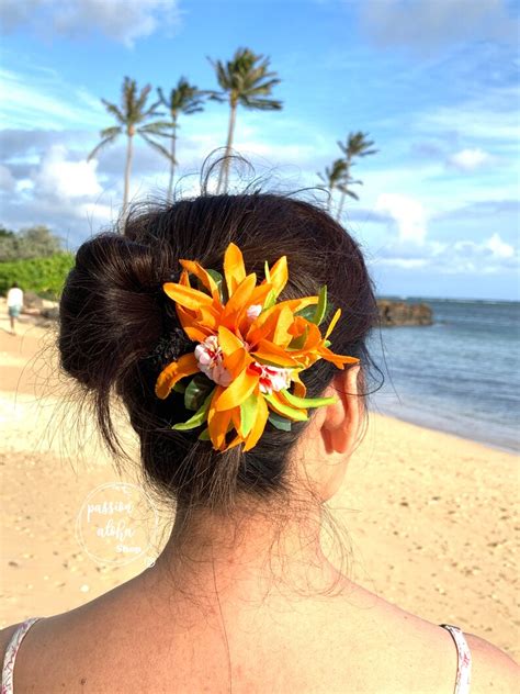 Tropical Hair Clip Hawaiian Flower Hair Clip Flower Etsy