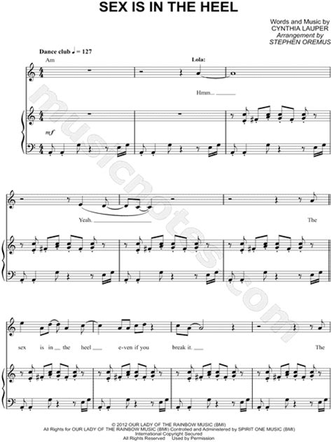 sex is in the heel from kinky boots sheet music in a minor download and print sku mn0118968