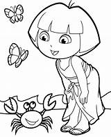 Dora Coloring Pages Explorer Crab Topcoloringpages Beach Girls Girl sketch template
