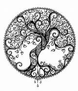 Lebensbaum Baum Lebens Arbre Zentangle Vie Drawings Zeichnen Malvorlage Cricut Albero Symbole Keltische Skizze Bäume Kunst árbol Arbol Ausmalbilder Garabateado sketch template