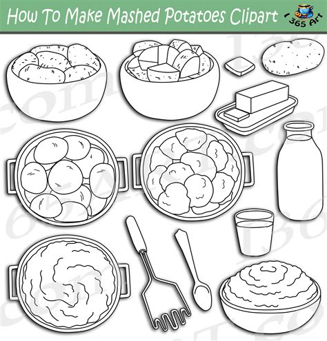 mashed potato coloring page