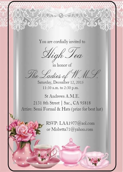 high tea invitation creations by leanette pinterest