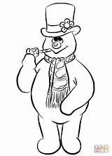 Snowman Frosty Coloring Pages Printable Cartoon Characters Supercoloring Categories sketch template