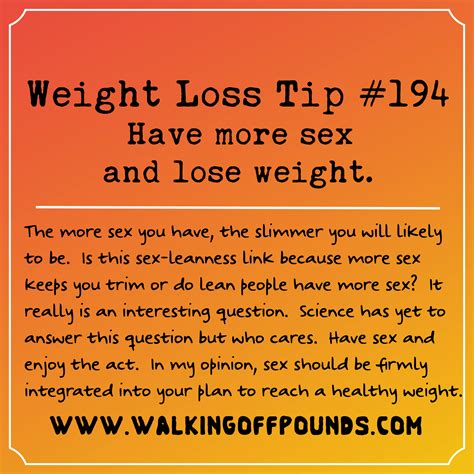 weight loss tip have more sex and lose weight walking