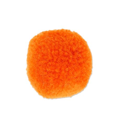 pompon rond synthetique  cm orange  perles