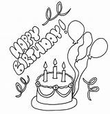 Birthday Coloring Happy Pages Color Printable Kids sketch template