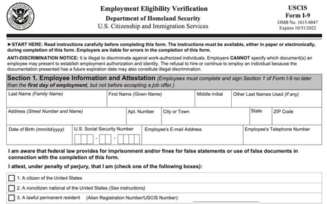 I9 Form 2023 Employment Authorization Uscis I 9 Forms Taxuni