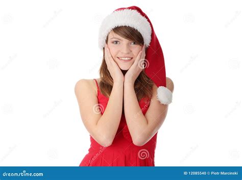 christmas girl stock photo image  santa female clause