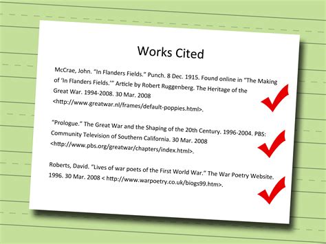 ways  write  works cited page wikihow