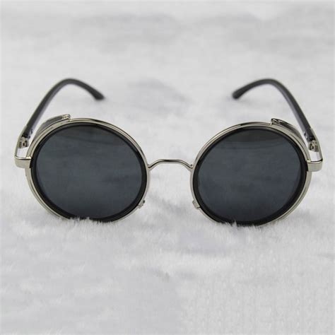 Steampunk Sunglasses With Side Shades Silver And Gray