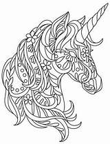 Unicorn Coloring Pages Mandala Bohemian Svg sketch template
