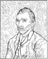 Gogh Autorretrato Colorear Pintores sketch template
