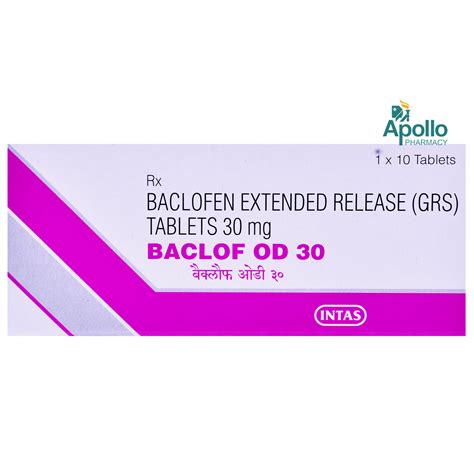 baclof od  tablet  side effects price apollo pharmacy