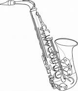 Saxophone Outline Clker Sax Colouring Saxaphone sketch template