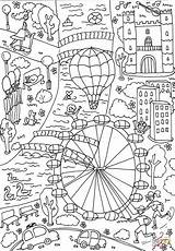 London Eye Coloring Pages Poster Printable Giant Drawing Supercoloring Book Categories sketch template