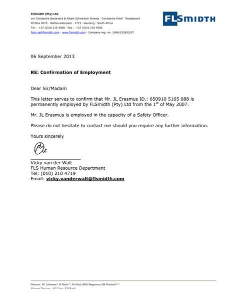 employment verification letter  examples format sample examples